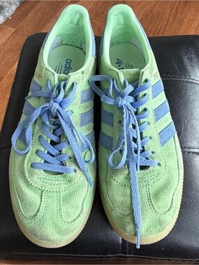 Adidas Spezial Handball Sneakers Mens 8.5 Green Blue Suede Gum Sole Shoes